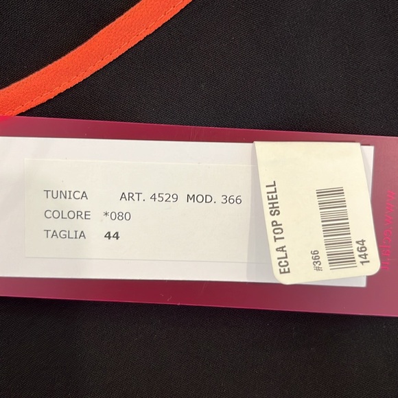 NWT Ecla made in Italy black sleeveless blouse with overlapping panels - Picture 10 of 12